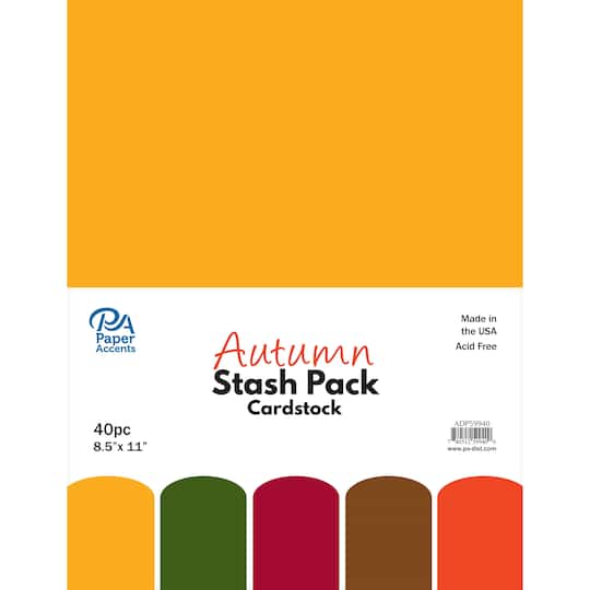 PA Paper&#x2122; Accents Autumn Stash Pack 8.5&#x22; x 11&#x22; Cardstock, 40 sheets